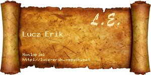 Lucz Erik névjegykártya